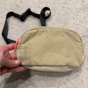 lululemon athletica Beige Crossbody Pouch with Coral Accent